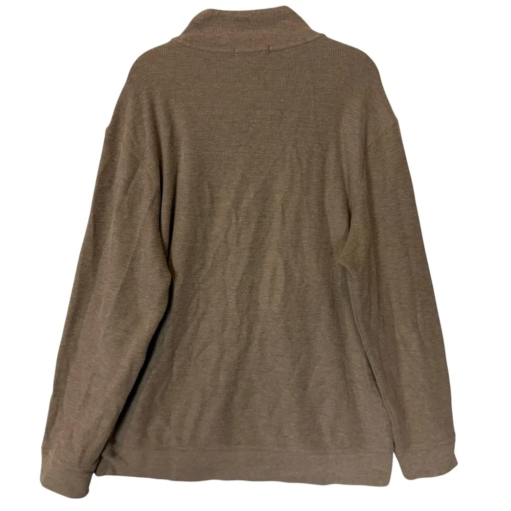 Banana Republic Sweater Mens XL Brown 1/4 Zip Mock Neck Knit‎ Pullover Soft